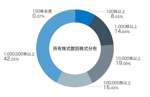 所有株式数別株式分布